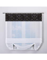 FIRANA PANEL BATYST - VELVET GEOMETRIC BLACK GRAPHITE AND GOLD