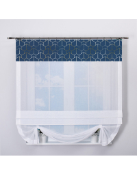 FIRANA PANEL BATYST - VELVET GEOMETRIC BLUE